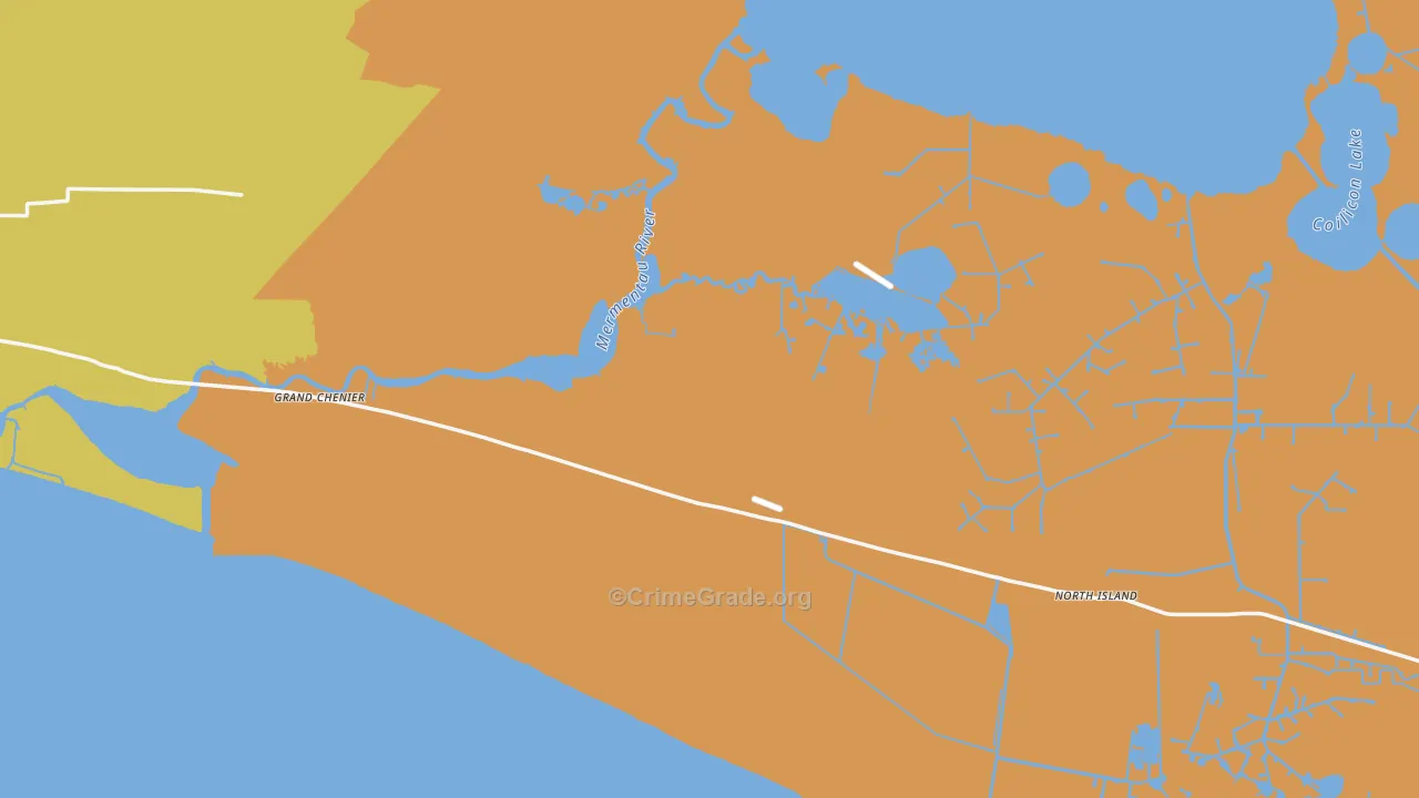 Grand Chenier, LA Map of Murder Rates