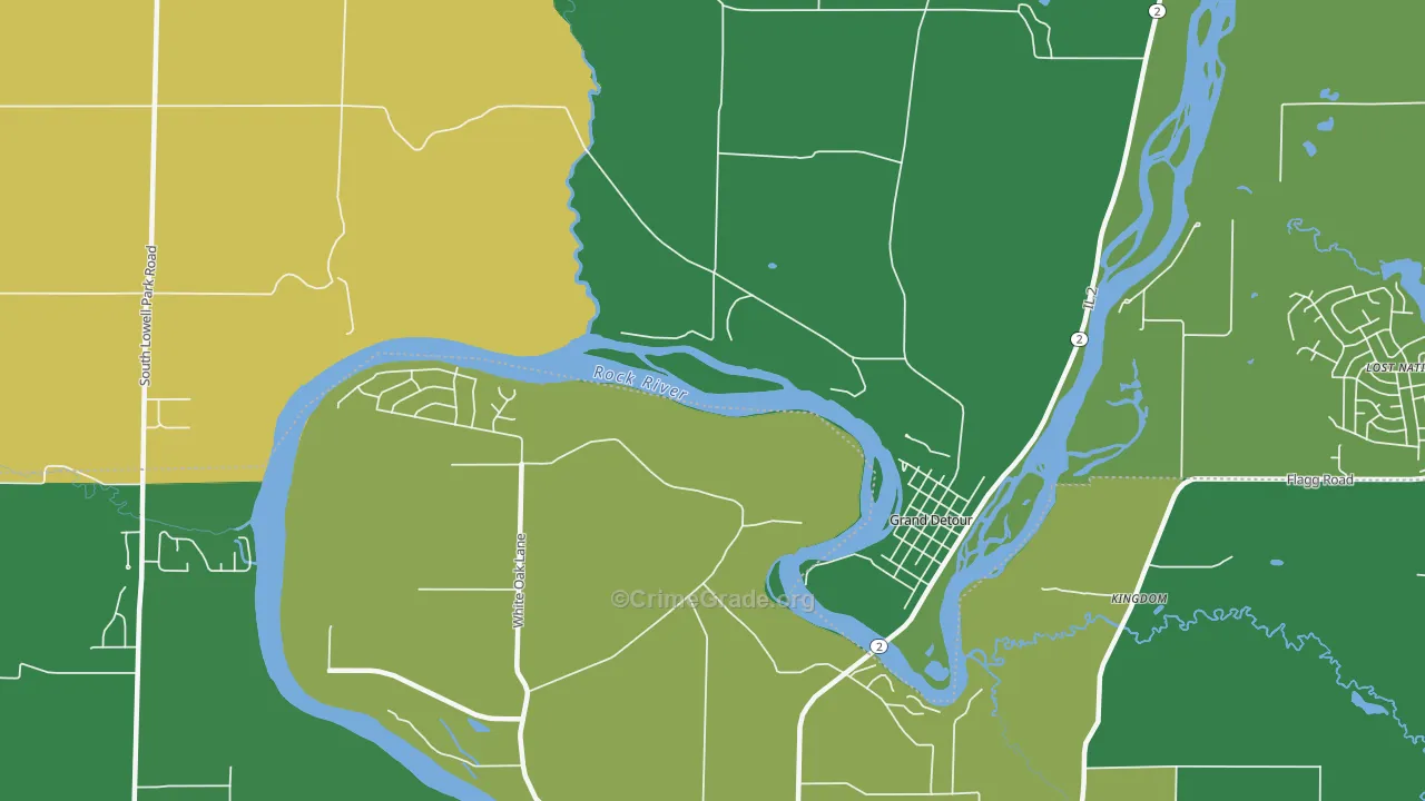 Grand Detour, IL Map of Murder Rates