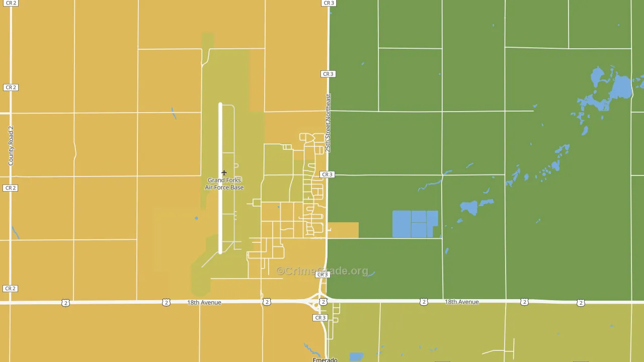 Grand Forks Afb, ND Map of Murder Rates
