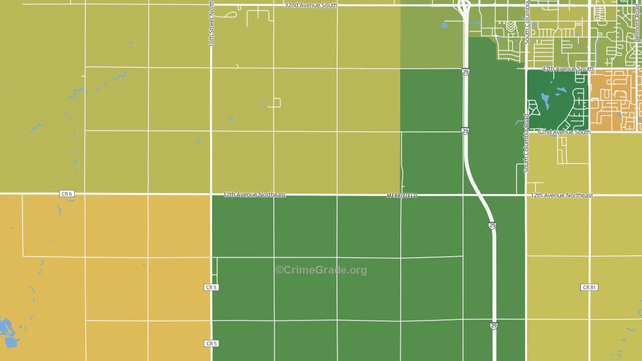 Grand Forks Air Force Base, ND Map of Murder Rates