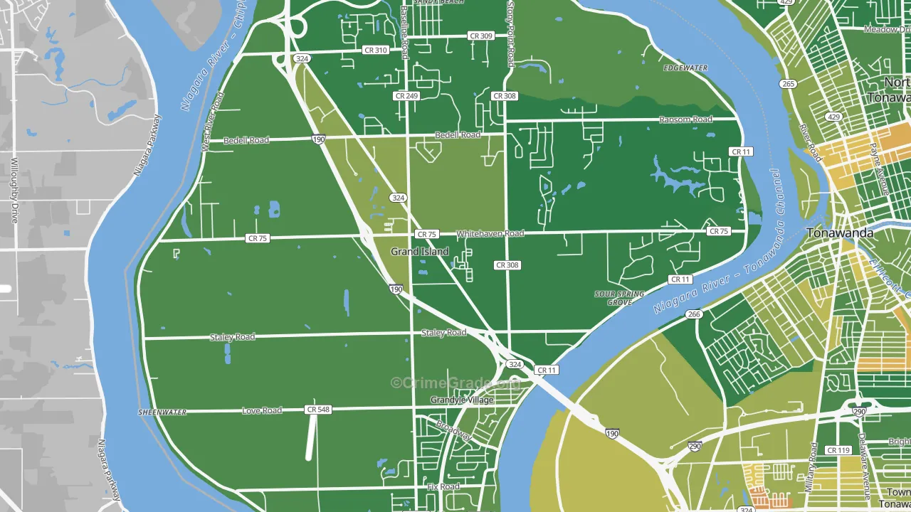 Grand Island, NY Map of Murder Rates