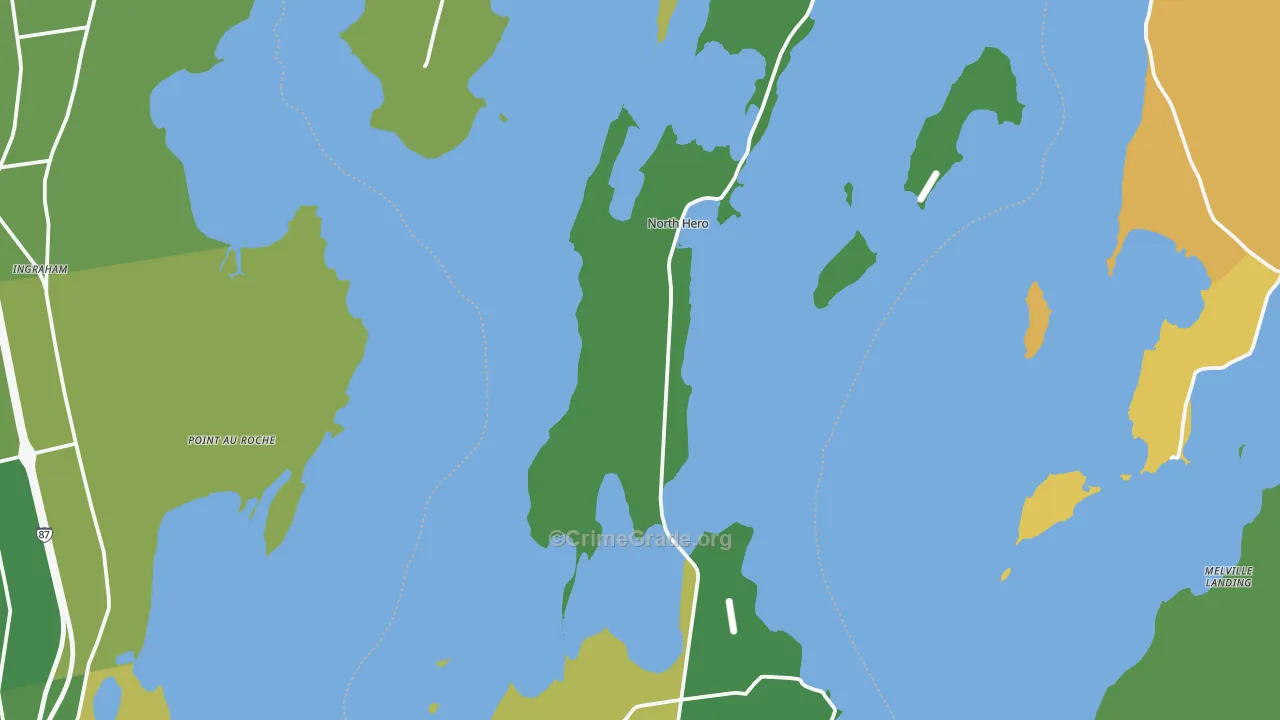 Grand Isle County, VT Map of Murder Rates