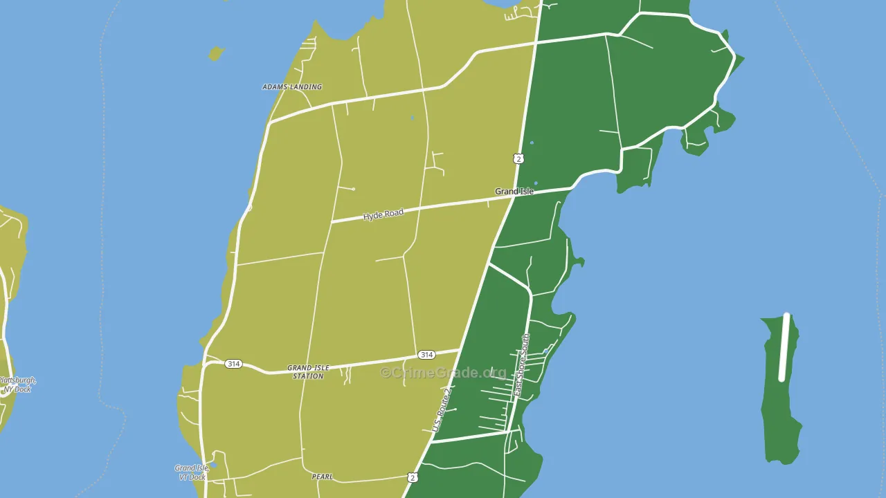Grand Isle, VT Map of Murder Rates