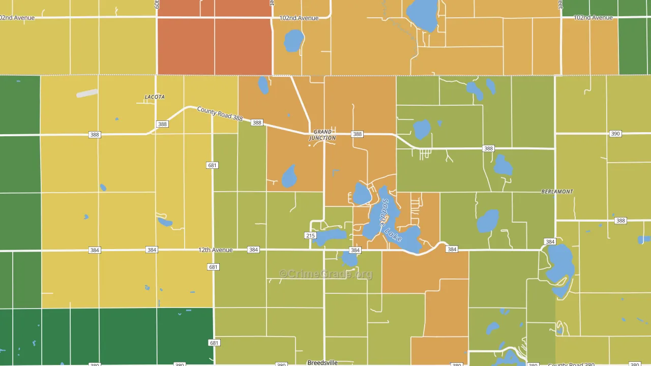 Grand Junction, MI Map of Murder Rates