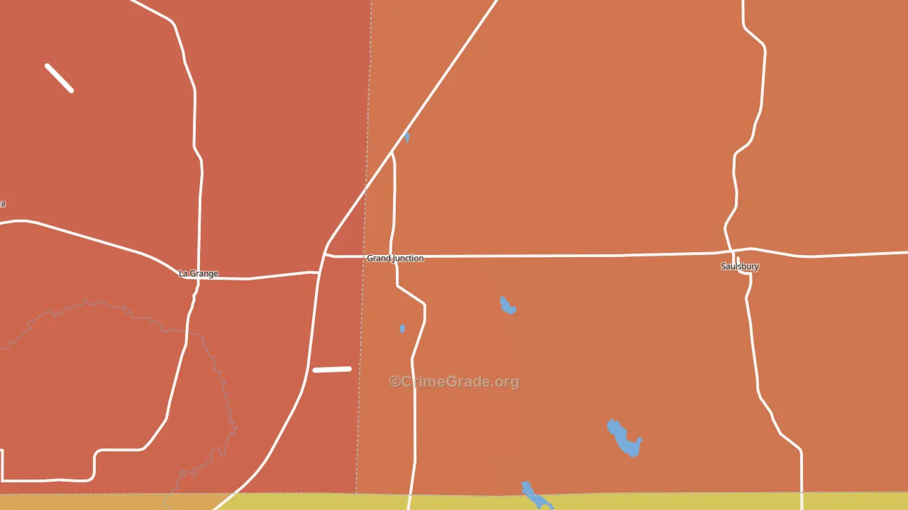 Grand Junction, TN Map of Murder Rates