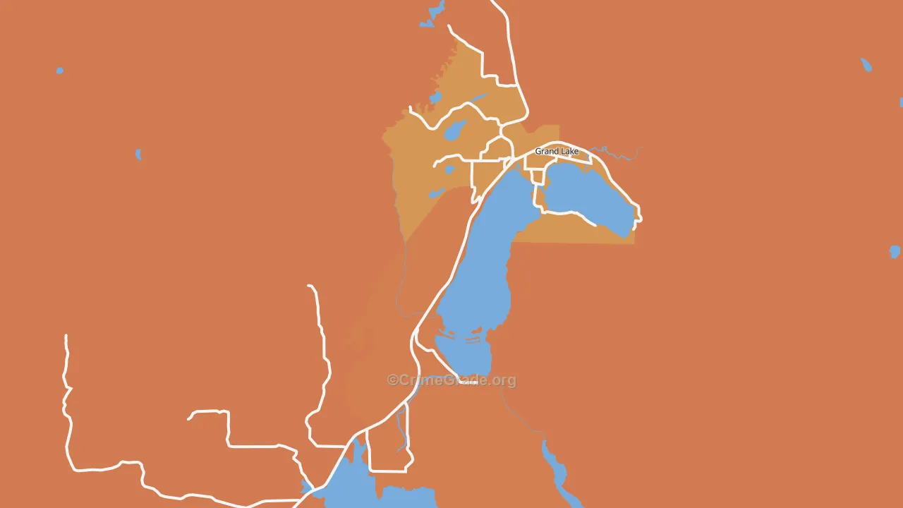 Grand Lake, CO Map of Murder Rates
