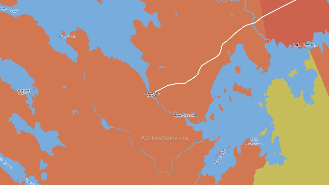 Grand Lake Stream, ME Map of Murder Rates