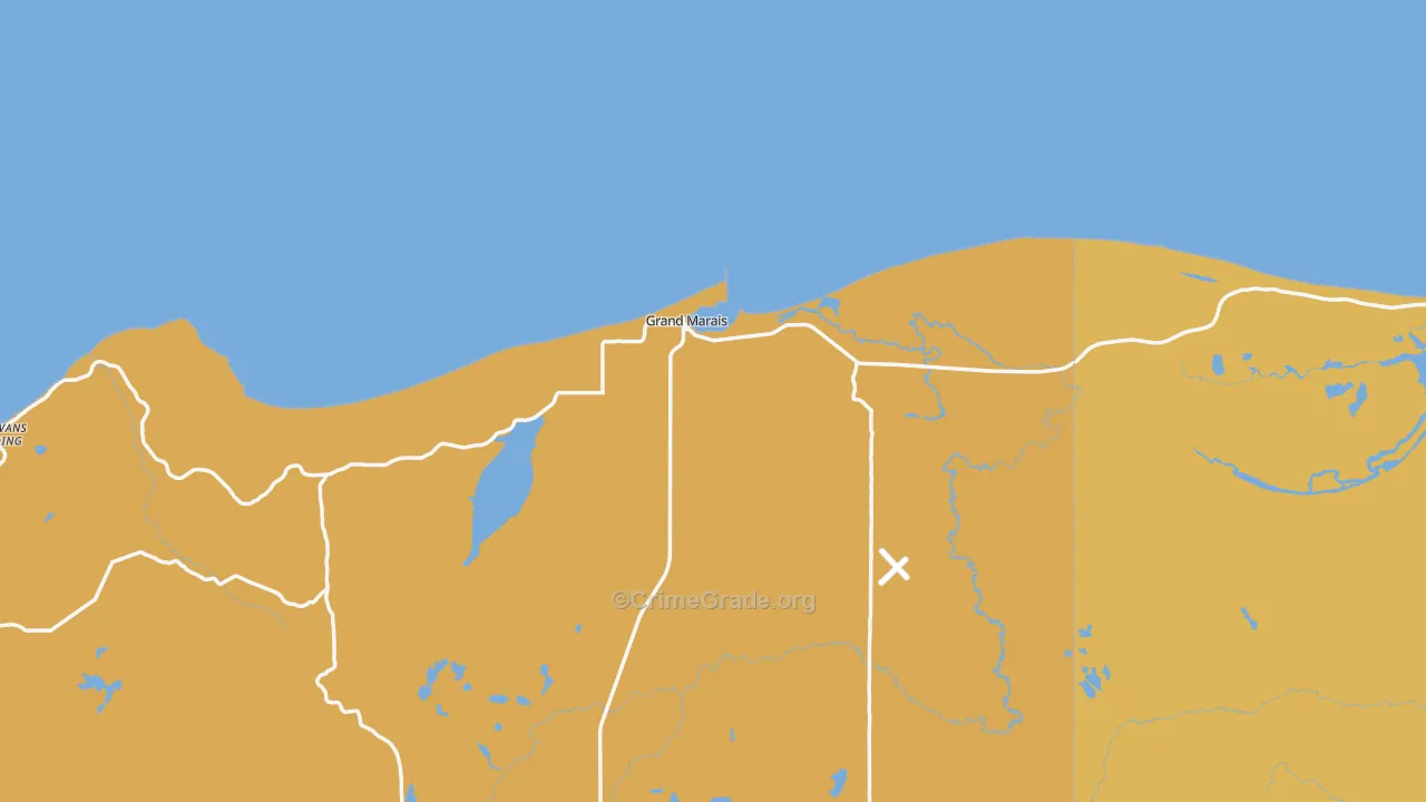 Grand Marais, MI Map of Murder Rates