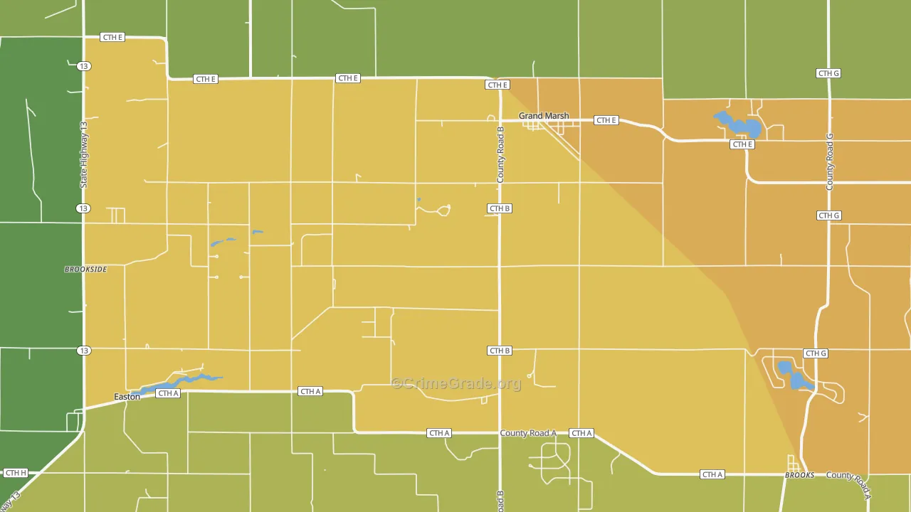 Grand Marsh, WI Map of Murder Rates