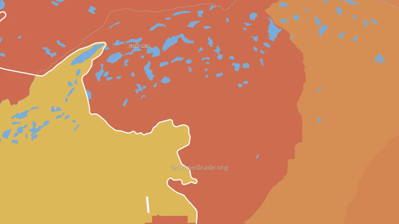 Grand Mesa, CO Map of Murder Rates