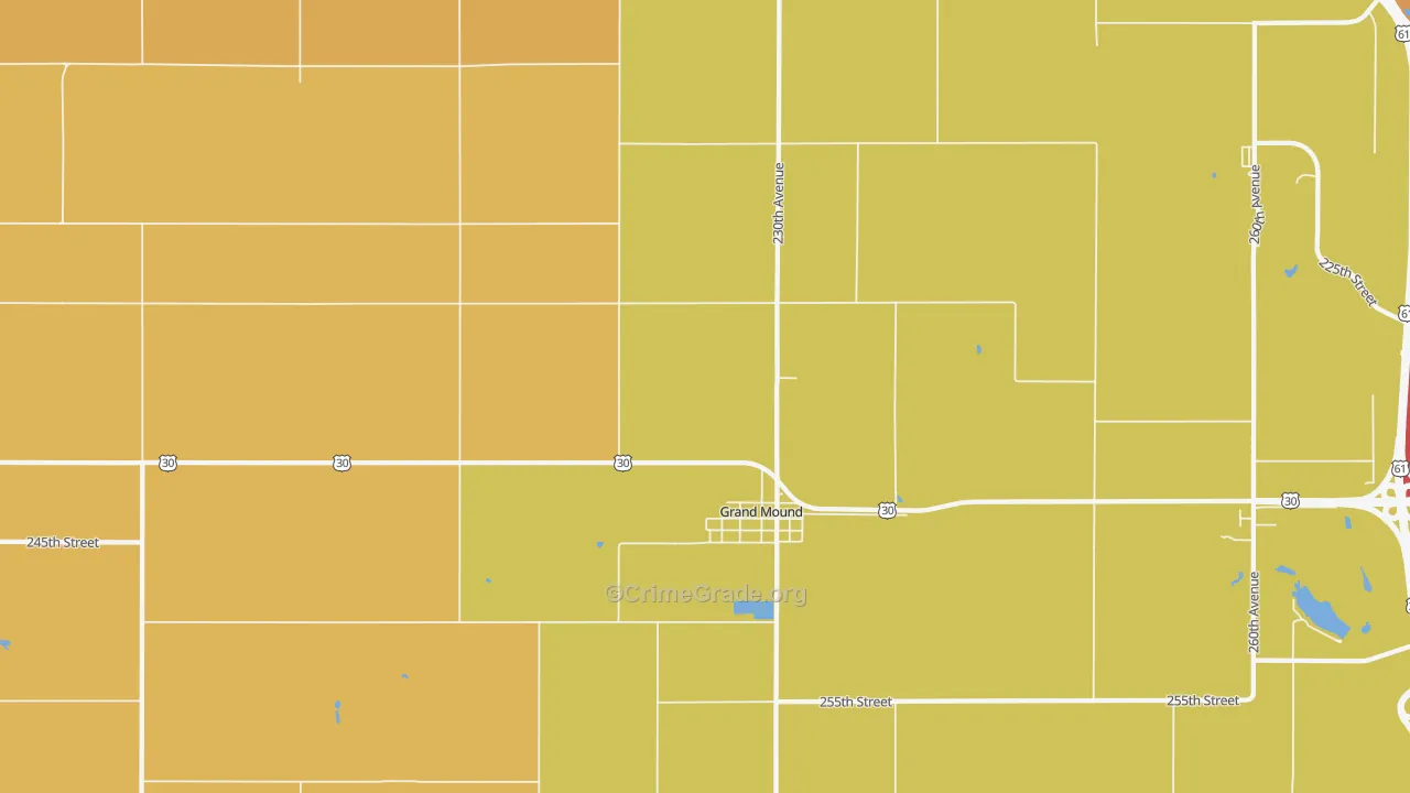 Grand Mound, IA Map of Murder Rates