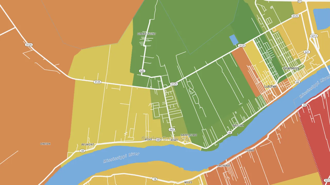 Grand Point, LA Map of Murder Rates