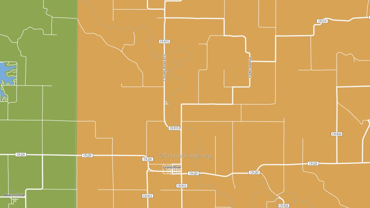 Grand River, IA Map of Murder Rates