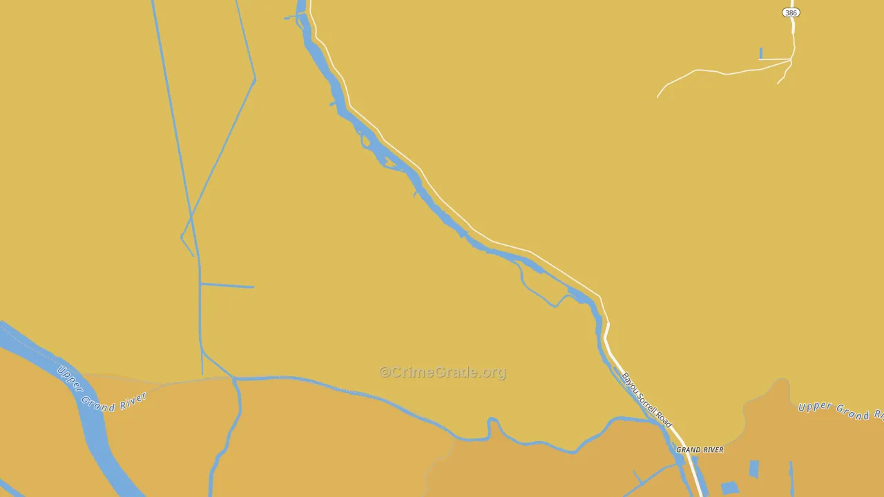 Grand River, LA Map of Murder Rates