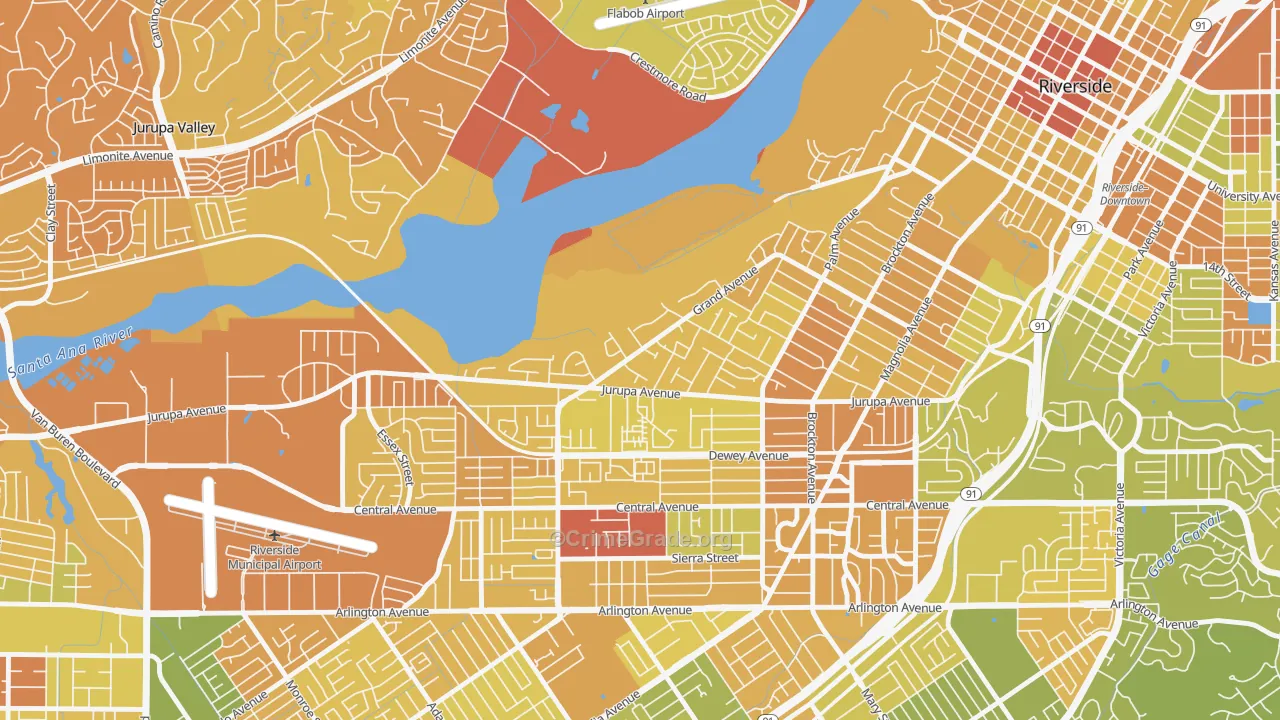 Grand, Riverside, CA Map of Murder Rates
