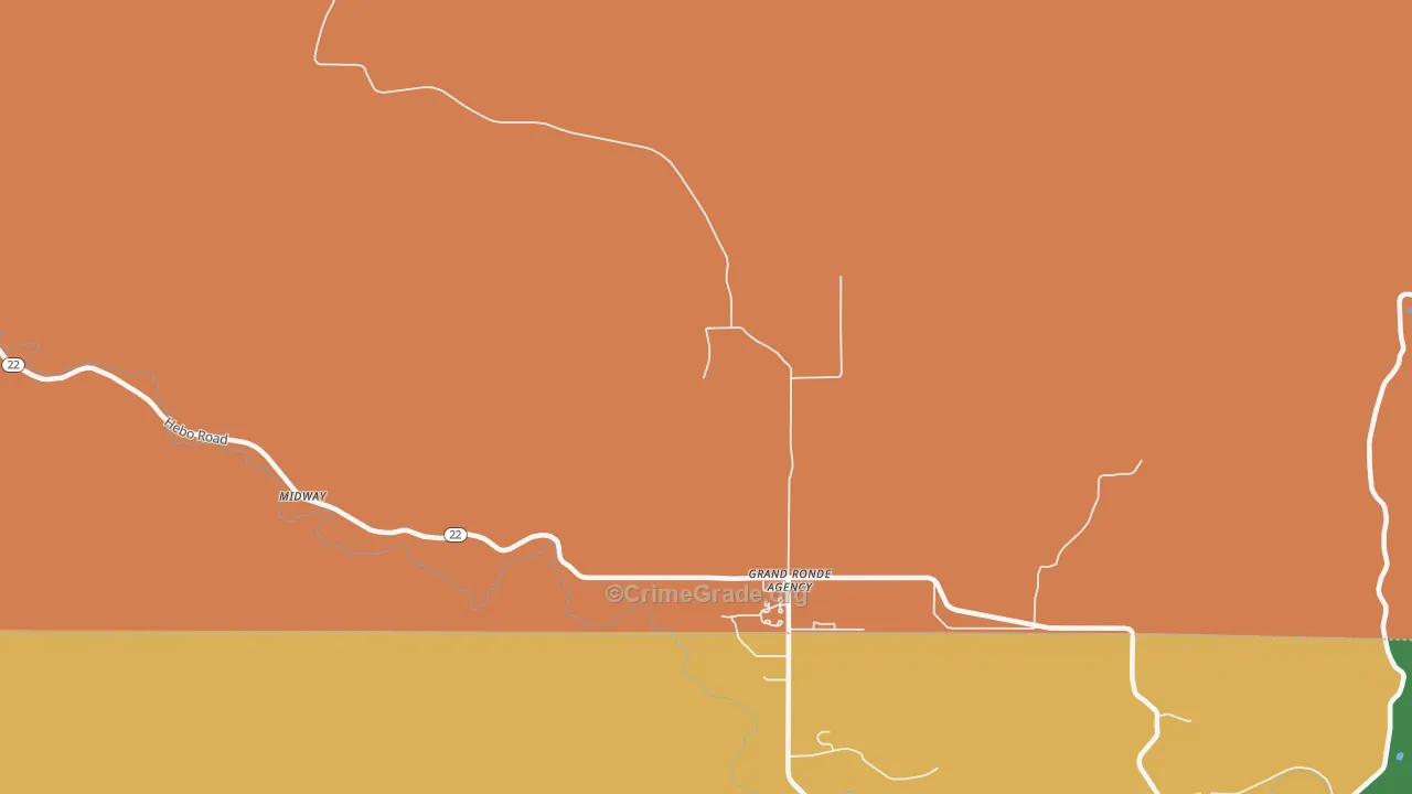 Grand Ronde Agency, OR Map of Murder Rates