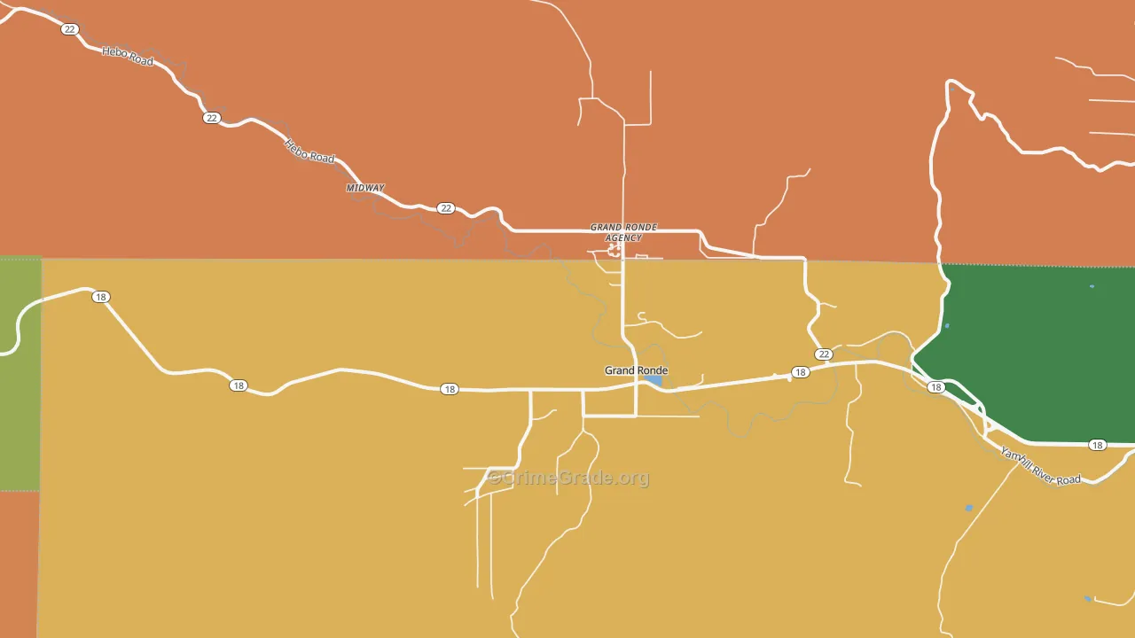Grand Ronde, OR Map of Murder Rates
