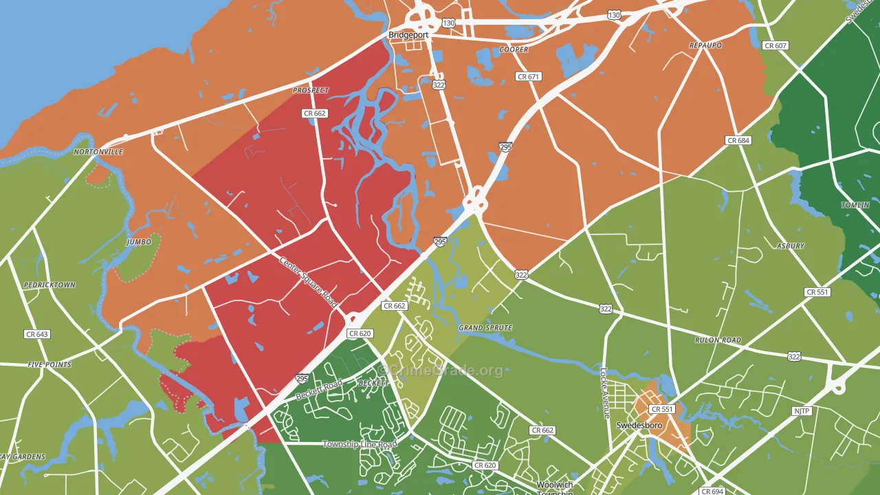 Grand Sprute, NJ Map of Murder Rates