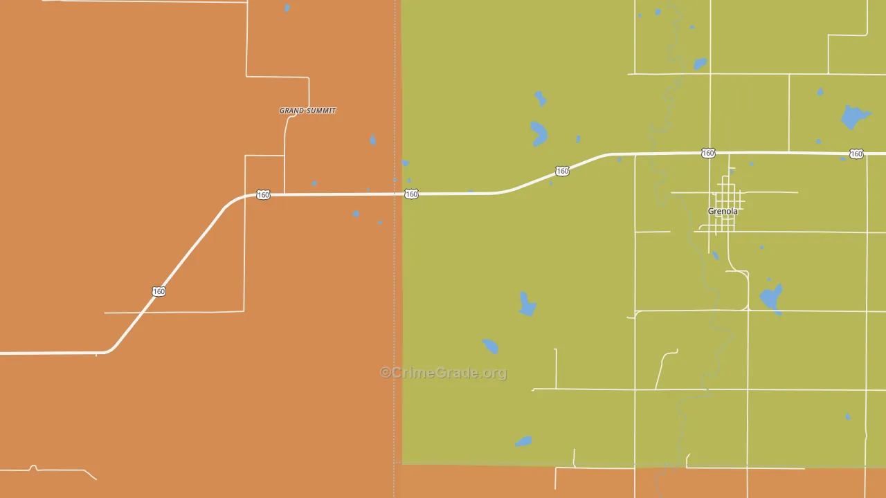 Grand Summit, KS Map of Murder Rates