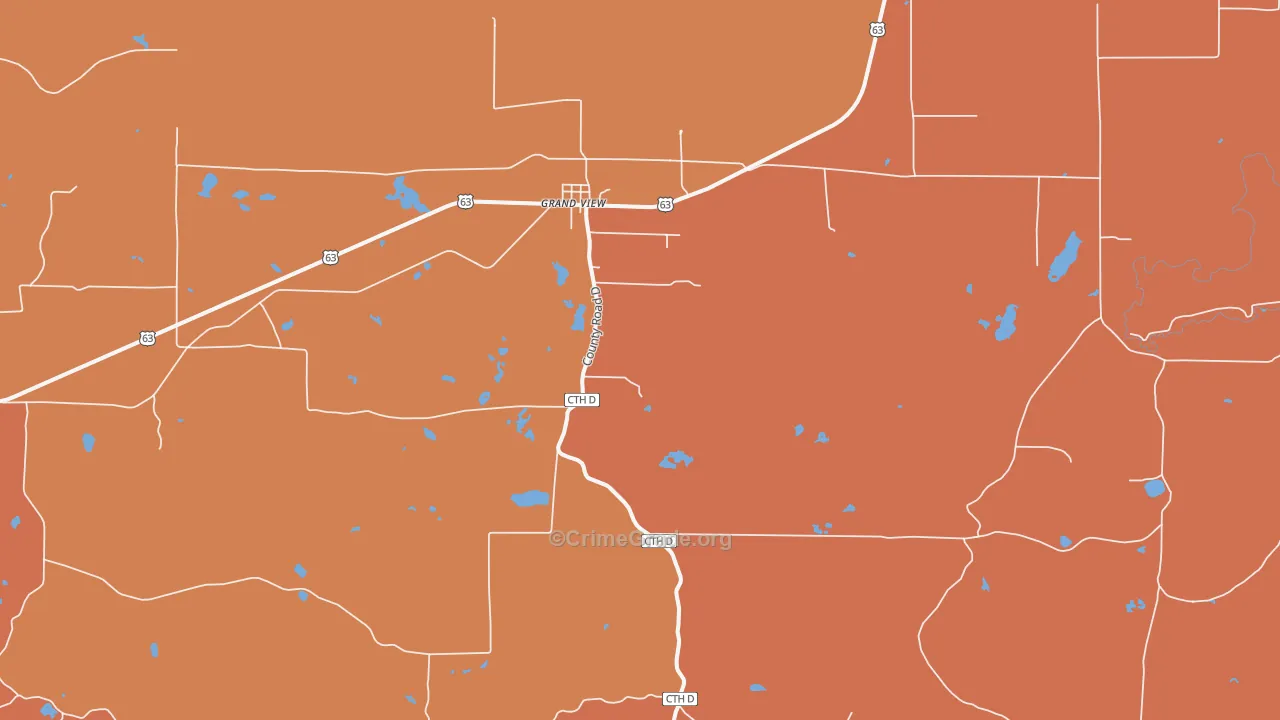 Grand View, WI Map of Murder Rates