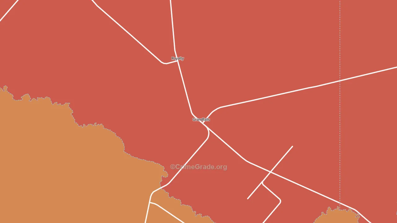 Grandfalls, TX Map of Murder Rates