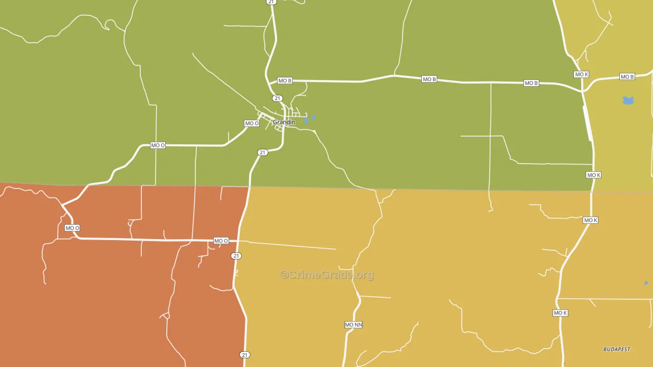 Grandin, MO Map of Murder Rates