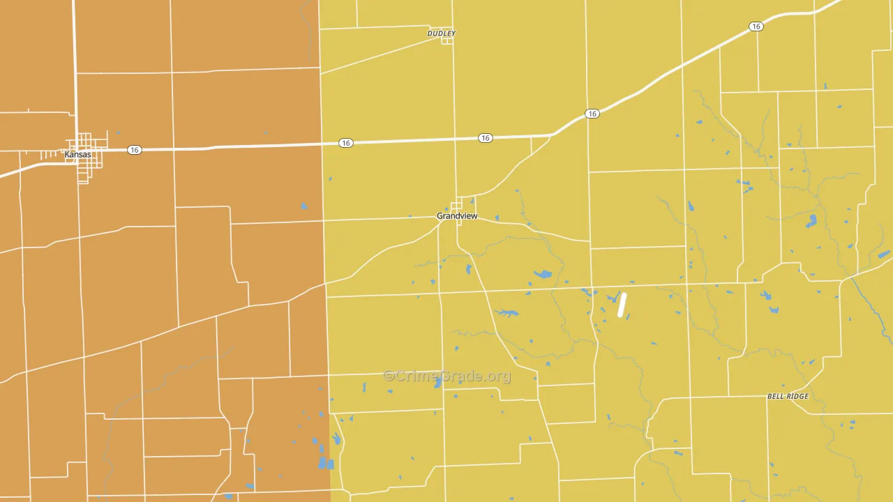 Grandview, IL Map of Murder Rates