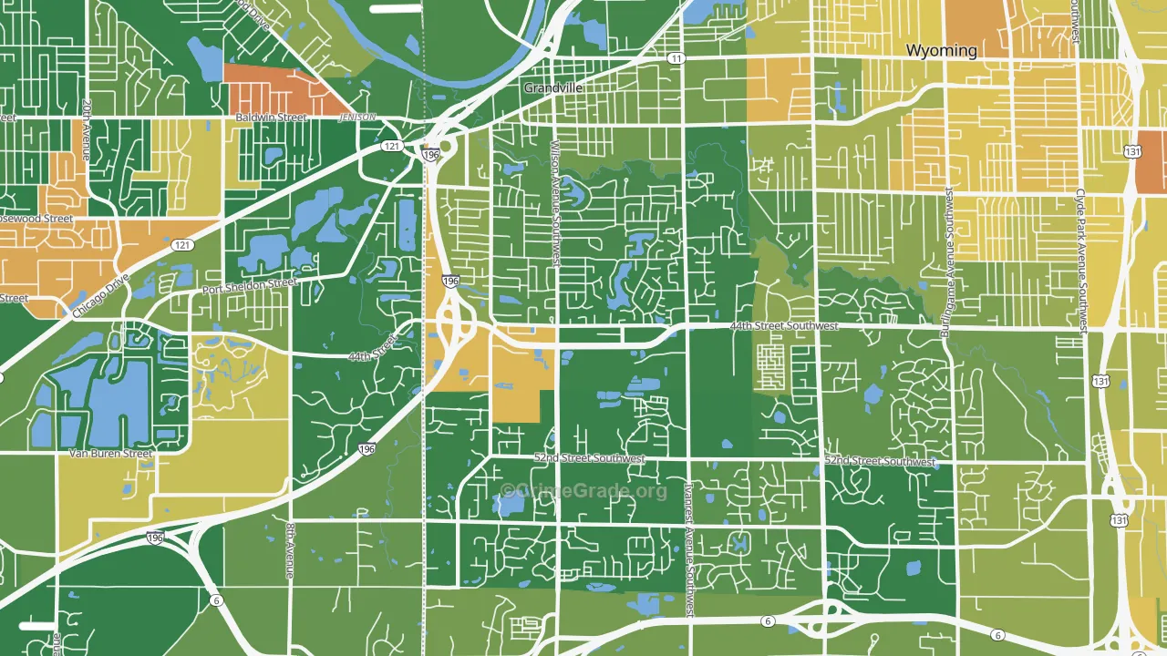 Grandville, MI Map of Murder Rates