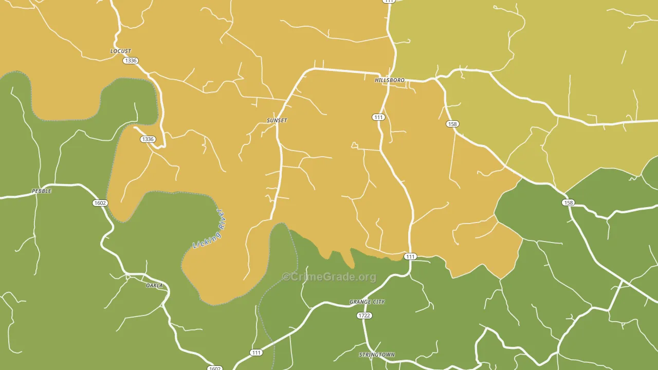 Grange City, KY Map of Murder Rates