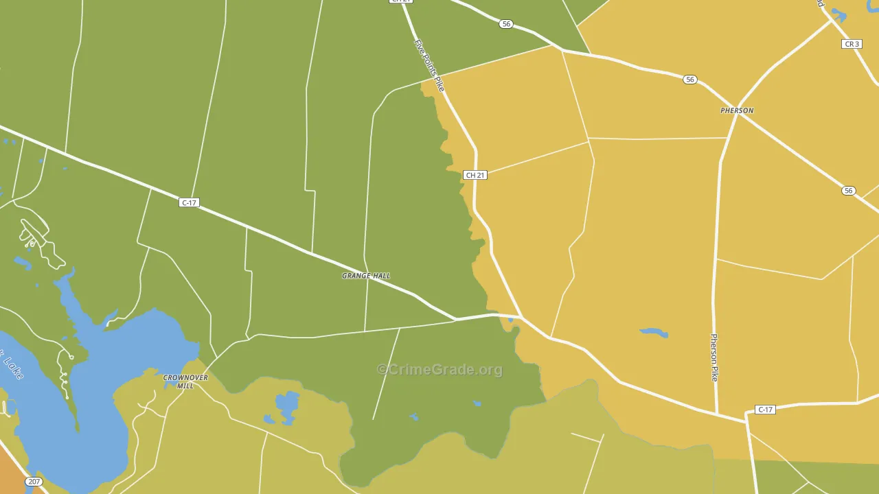 Grange Hall, OH Map of Murder Rates