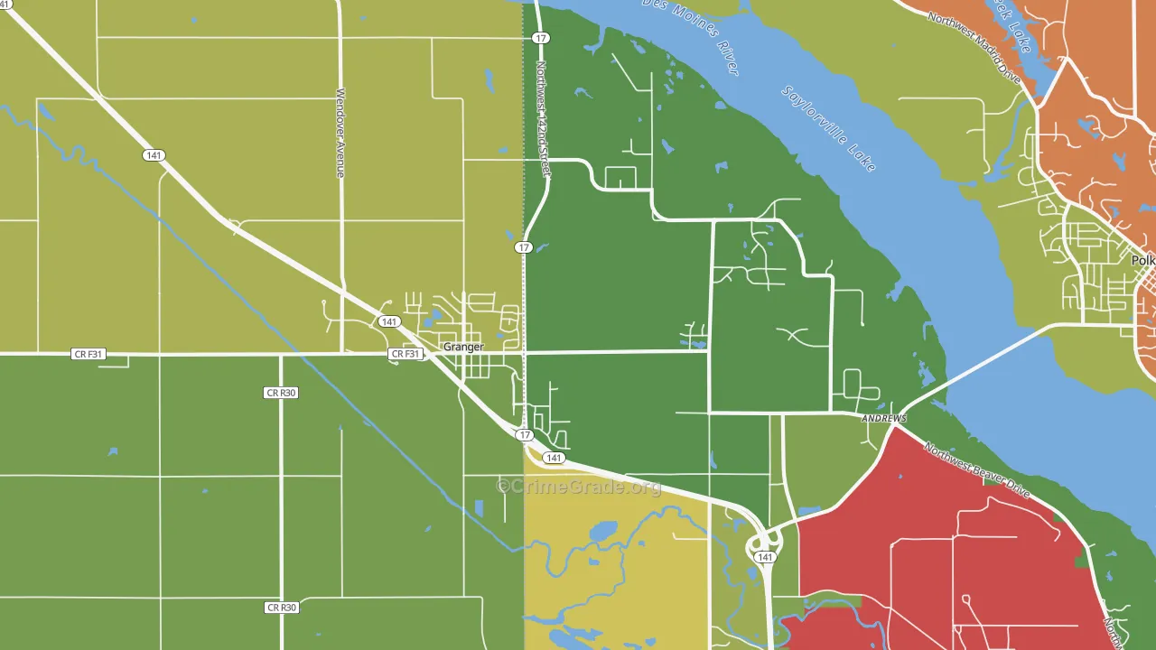 Granger, IA Map of Murder Rates