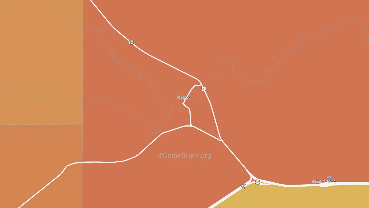 Granger, WY Map of Murder Rates
