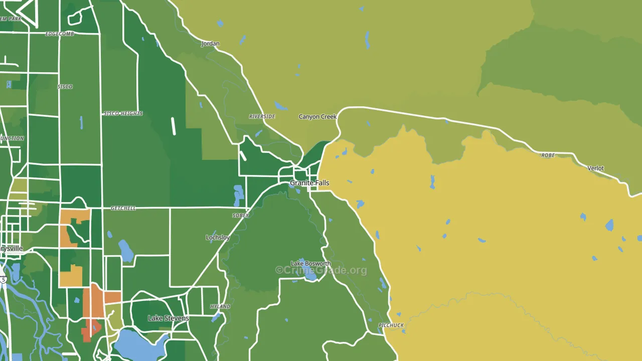 Granite Falls, WA Map of Murder Rates