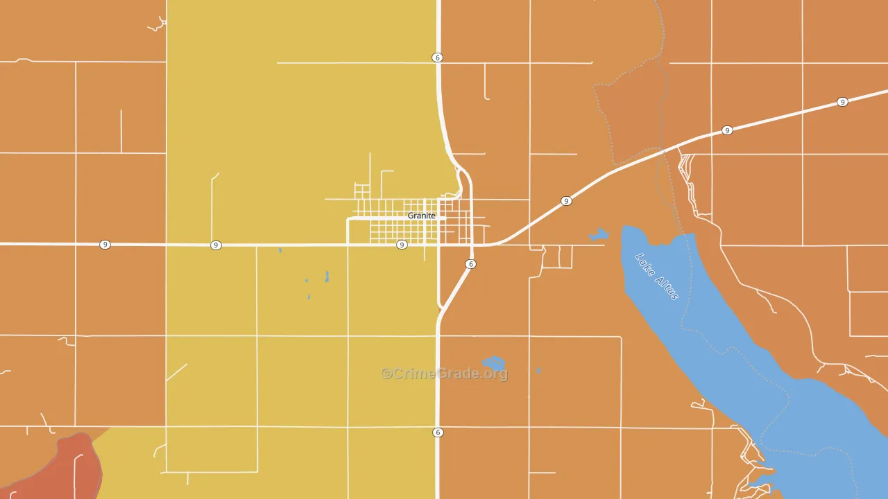 Granite, OK Map of Murder Rates