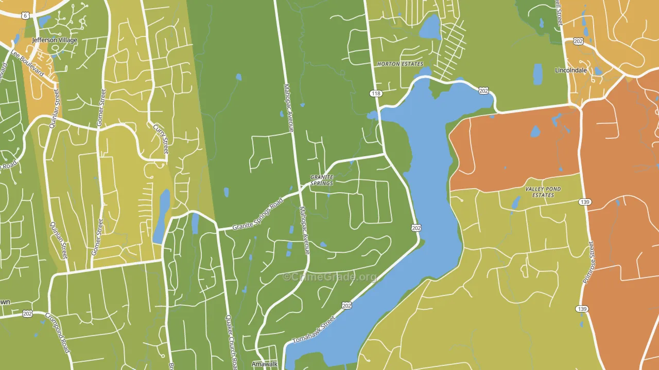 Granite Springs, NY Map of Murder Rates