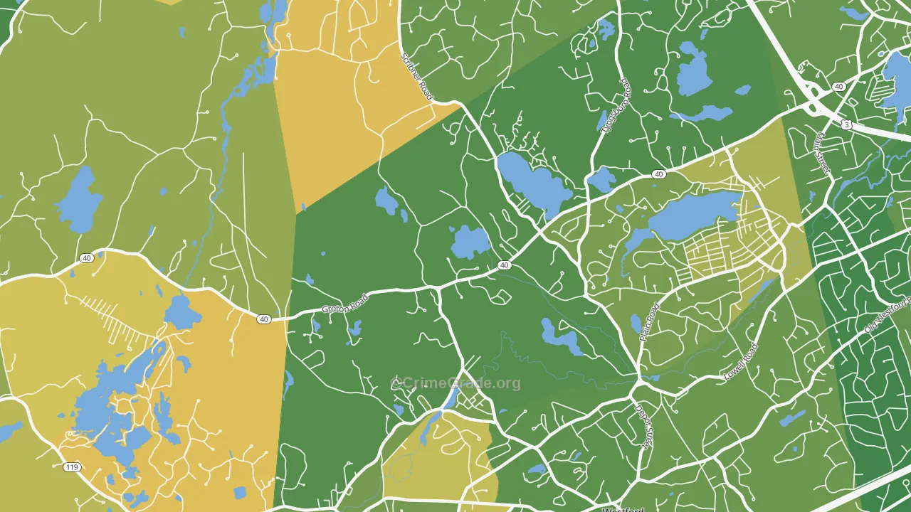Graniteville, MA Map of Murder Rates