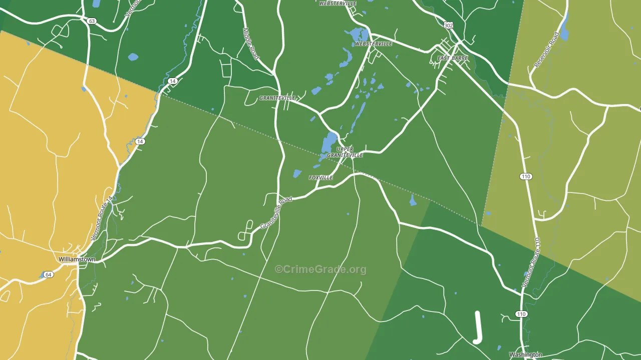 Graniteville, VT Map of Murder Rates