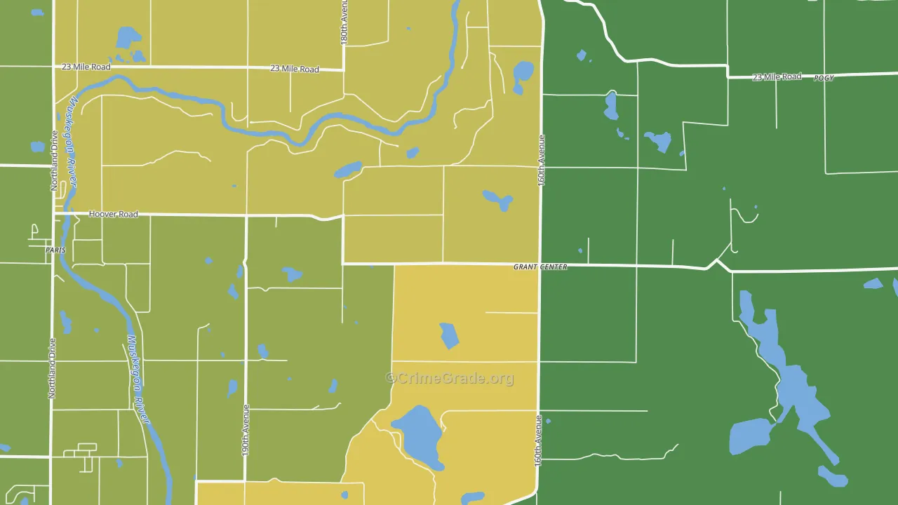Grant Center, MI Map of Murder Rates