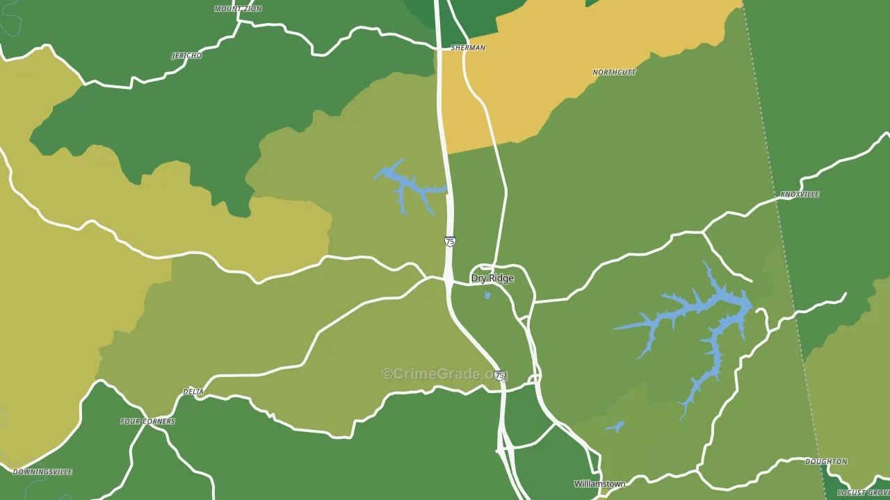Grant County, KY Map of Murder Rates
