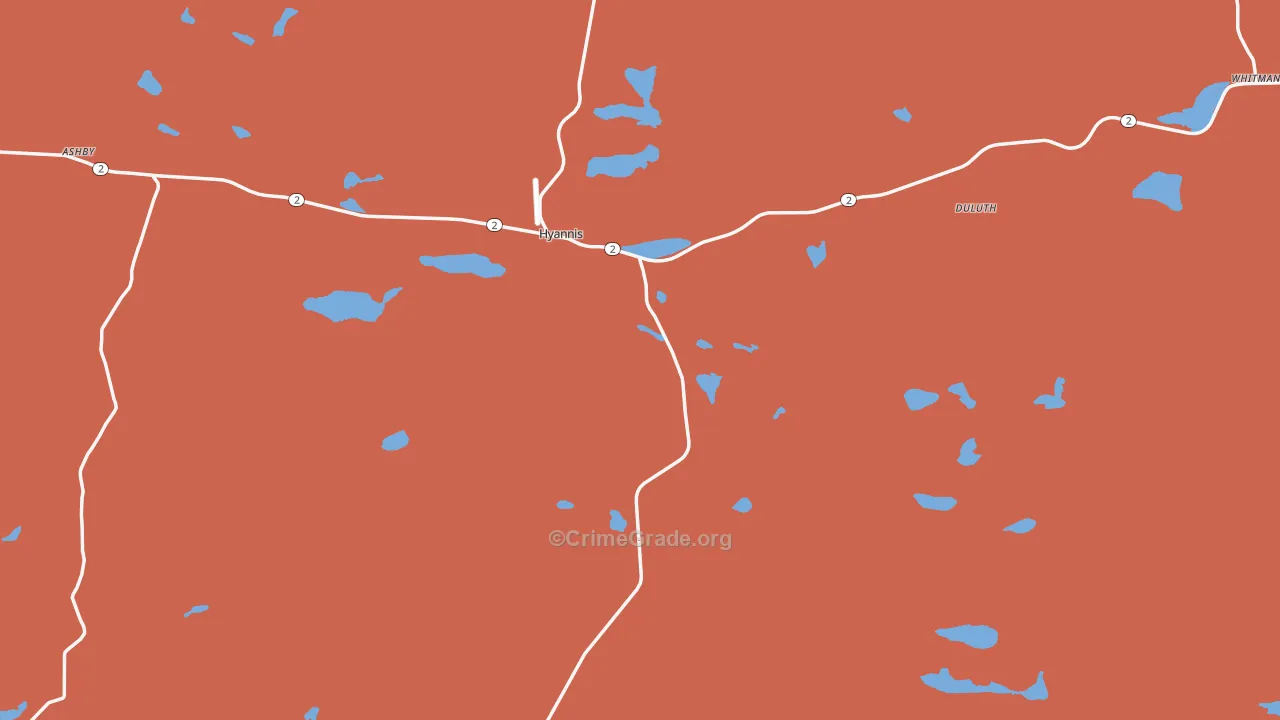 Grant County, NE Map of Murder Rates