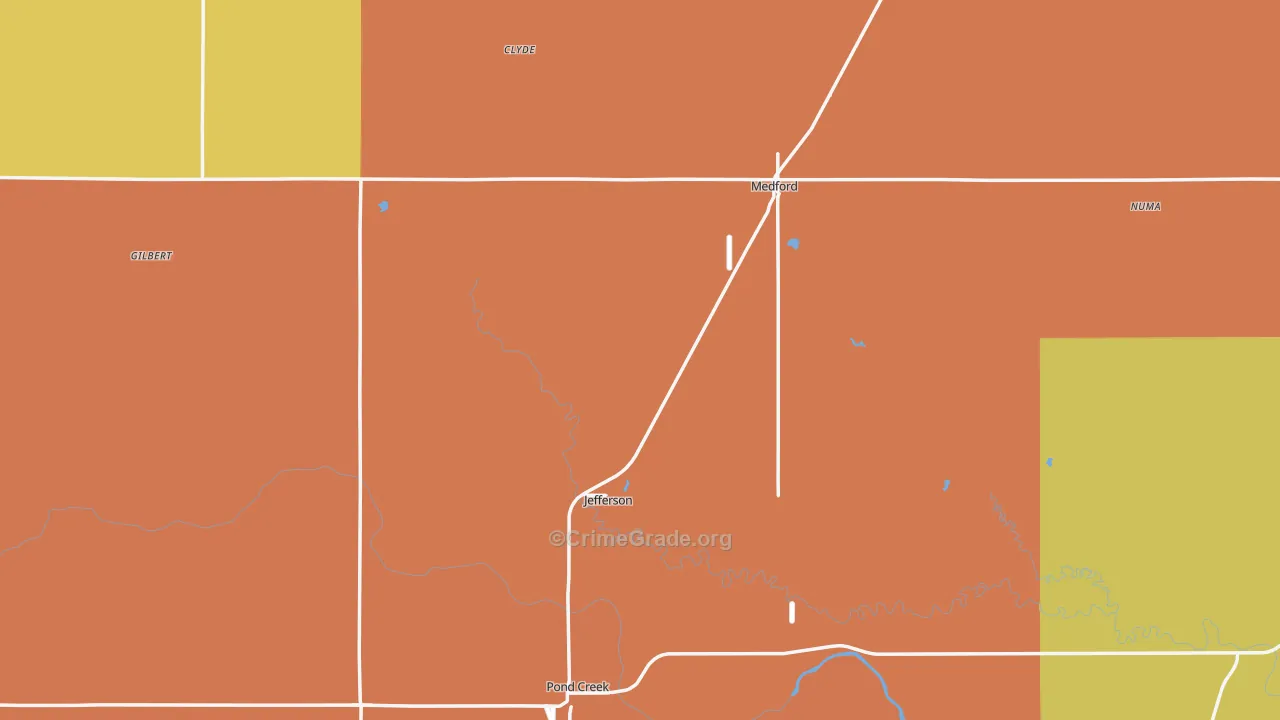 Grant County, OK Map of Murder Rates