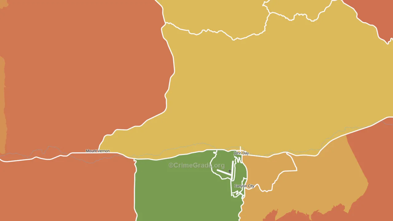 Grant County, OR Map of Murder Rates