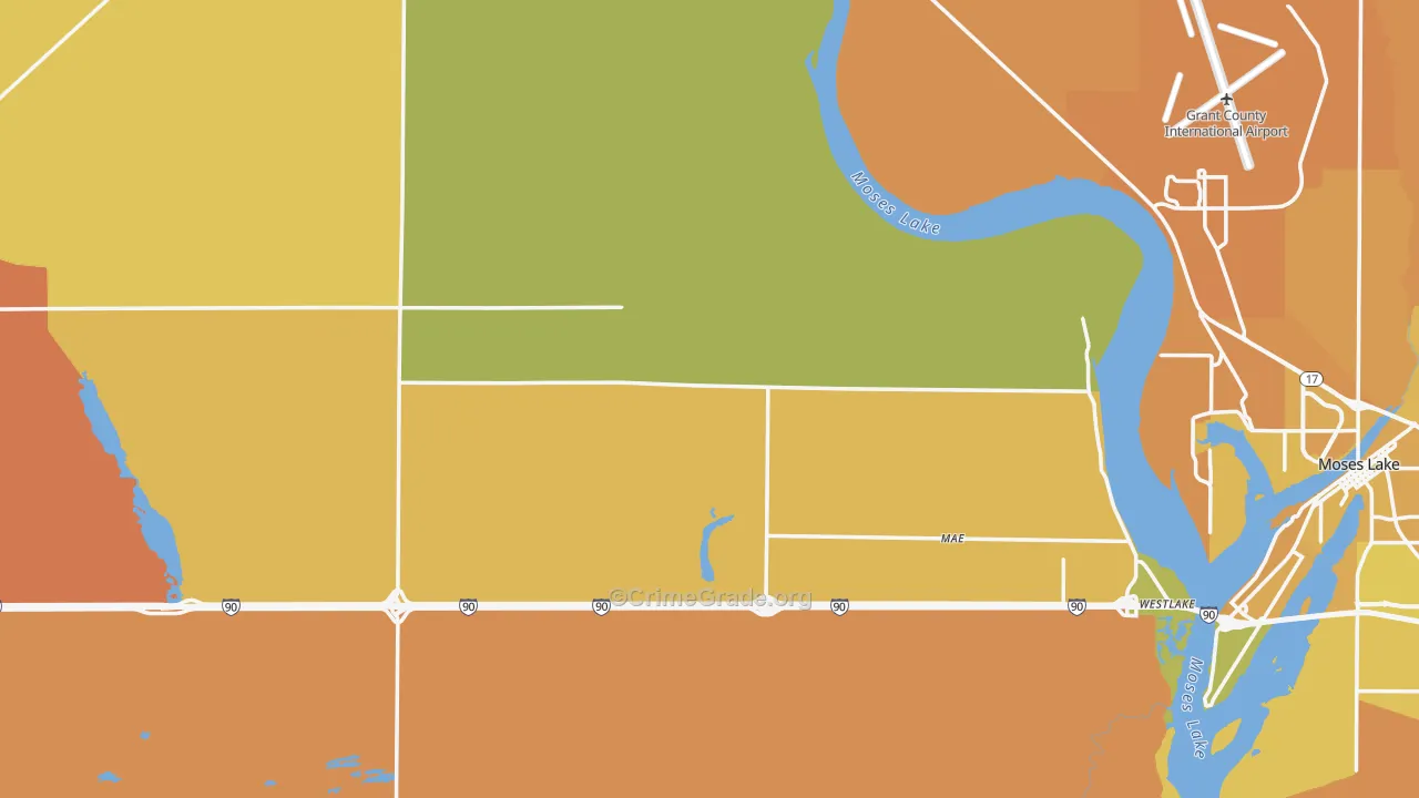 Grant County, WA Map of Murder Rates
