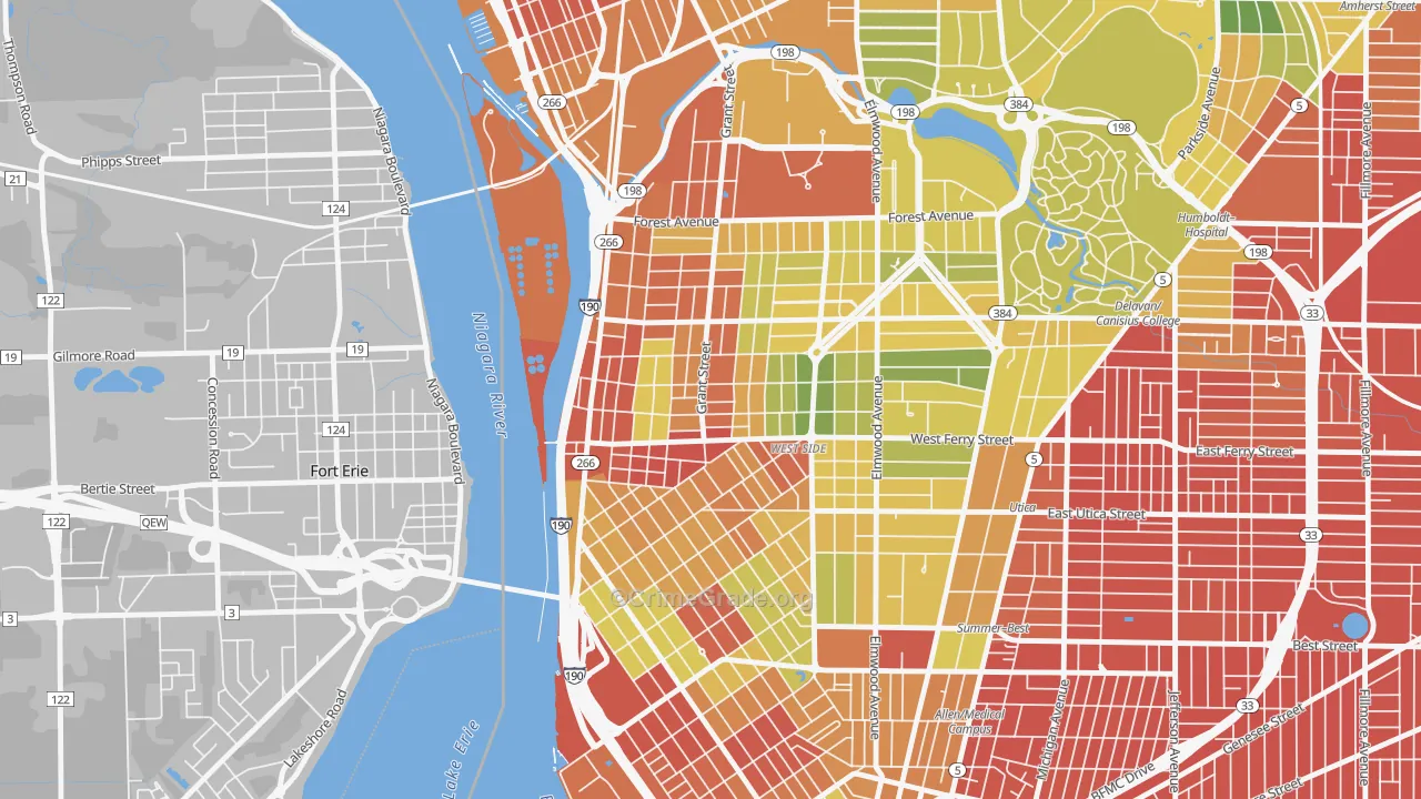 Grant Ferry, Buffalo, NY Map of Murder Rates