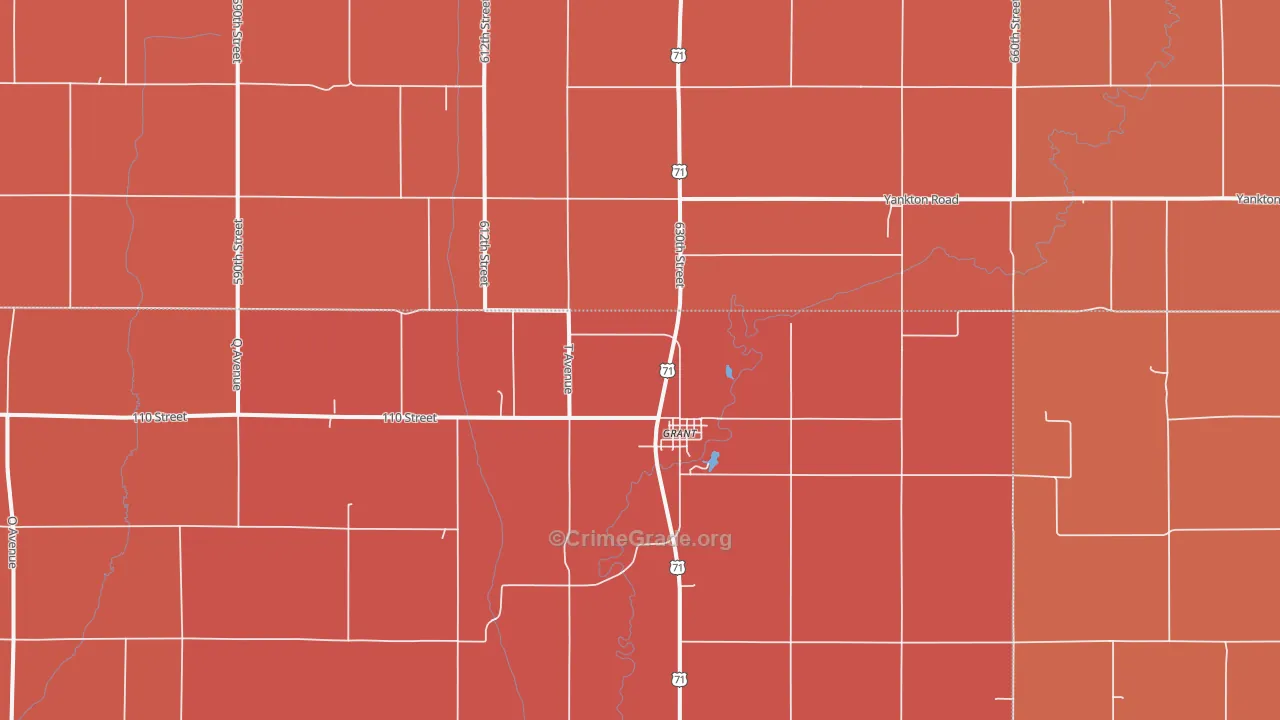 Grant, IA Map of Murder Rates