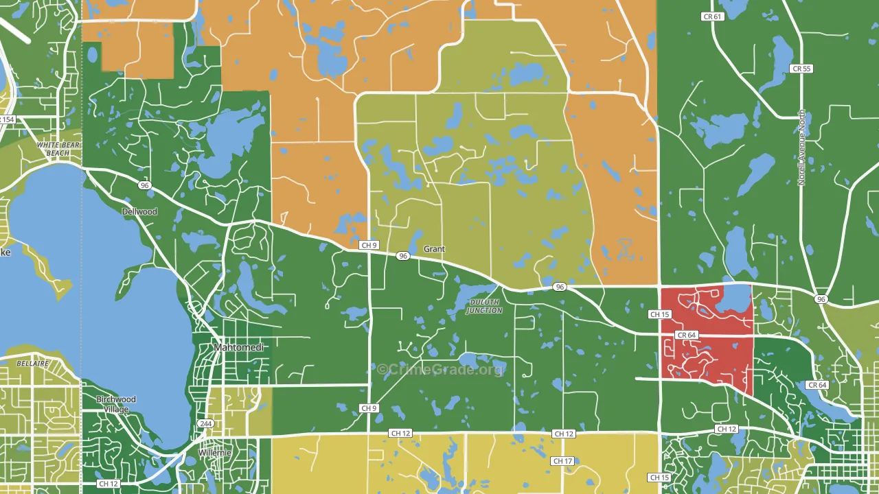 Grant, MN Map of Murder Rates