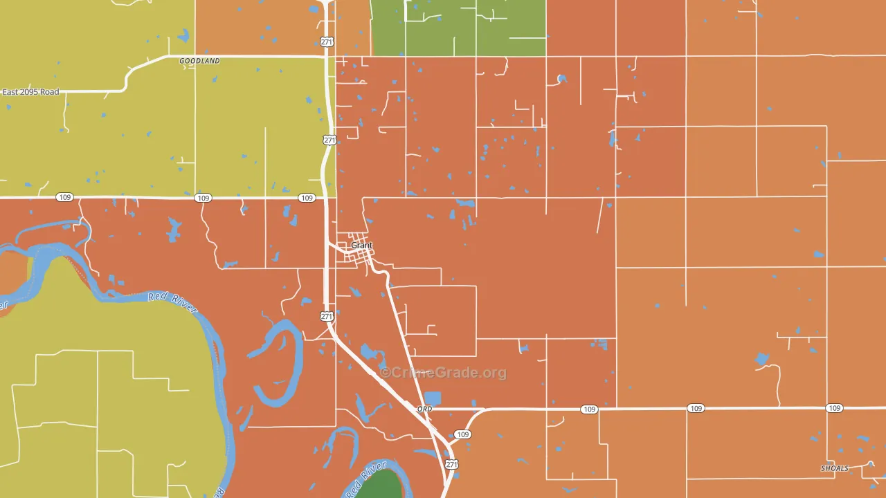 Grant, OK Map of Murder Rates