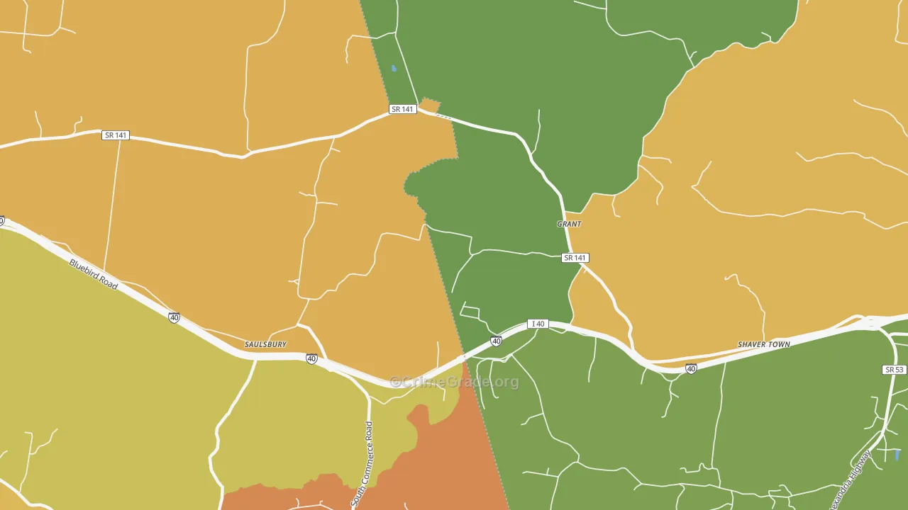 Grant, TN Map of Murder Rates