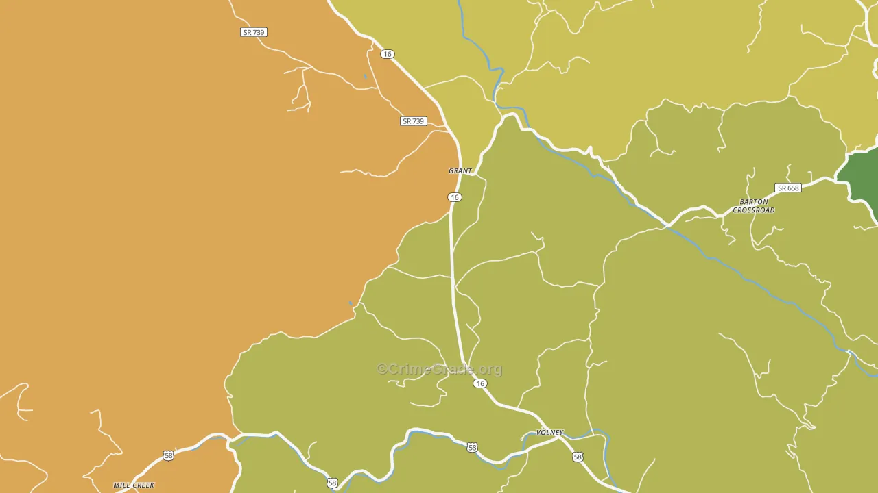 Grant, VA Map of Murder Rates