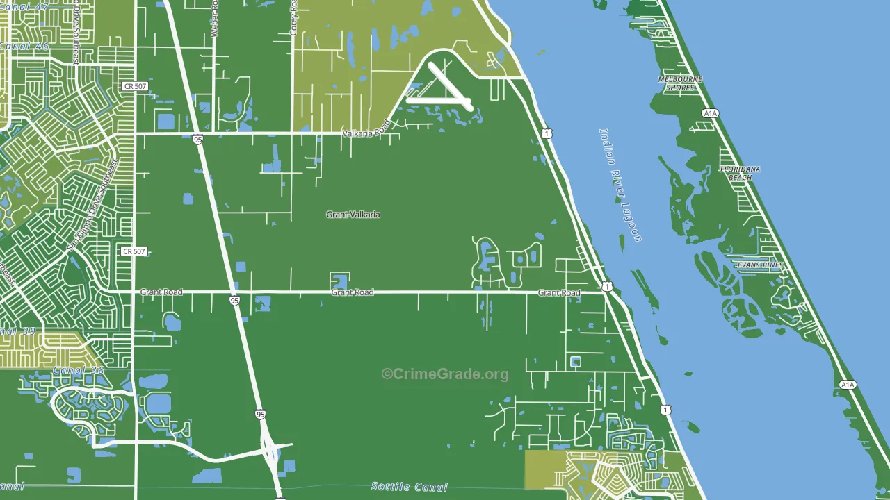Grant-Valkaria, FL Map of Murder Rates
